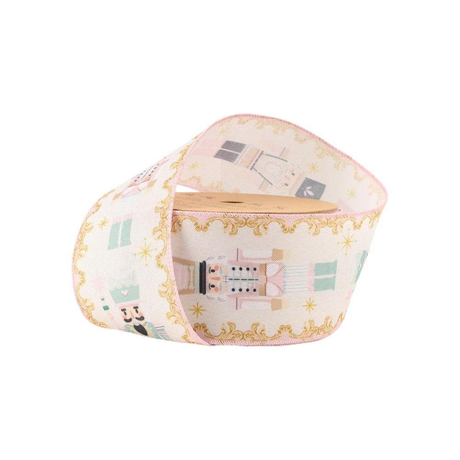 Shop For 2.5" Pink Nutcracker Ribbon: Gold (10 Yards)