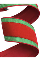 Shop For 2.5" Pleated Borders Ribbon: Red/Green (10 Yards)