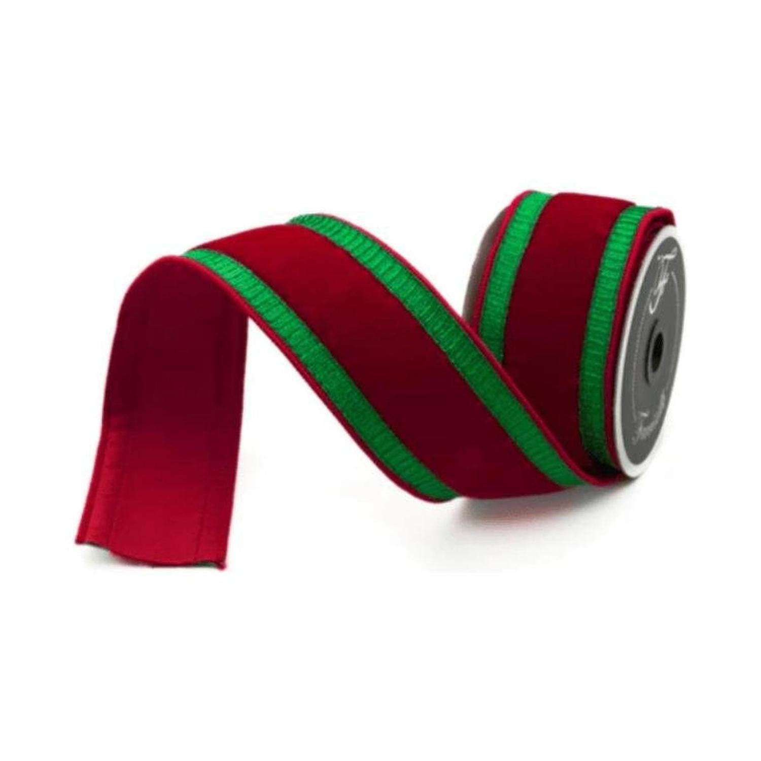 Shop For 2.5" Pleated Borders Ribbon: Red/Green (10 Yards)