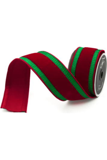 Shop For 2.5" Pleated Borders Ribbon: Red/Green (10 Yards)