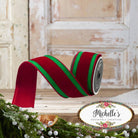 Shop For 2.5" Pleated Borders Ribbon: Red/Green (10 Yards)