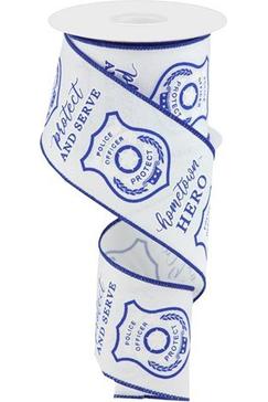 Shop For 2.5" Police Badge Ribbon: White (10 Yards)