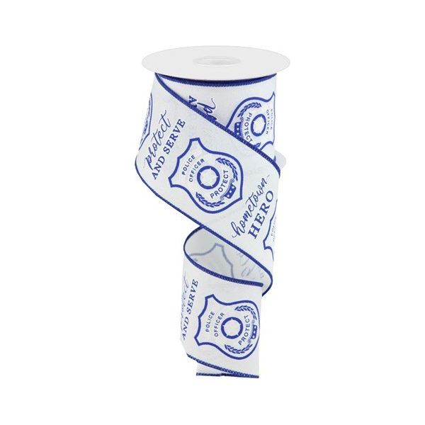 Shop For 2.5" Police Badge Ribbon: White (10 Yards)