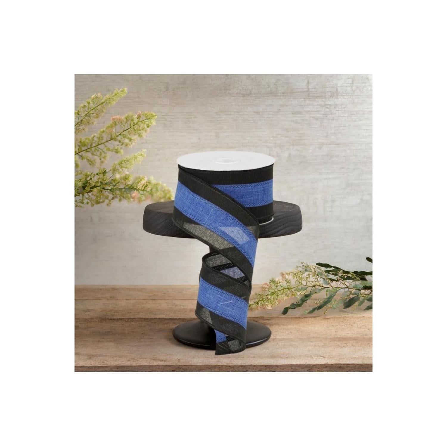 Shop For 2.5" Police Support Ribbon: Black & Blue (10 Yards)