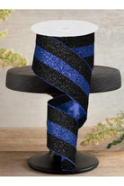 Shop For 2.5" Police Support Ribbon: Glitter Black & Blue (10 Yards)