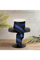 Shop For 2.5" Police Support Ribbon: Glitter Black & Blue (10 Yards)