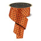 Shop For 2.5" Polka Dot Striped Fused Ribbon: Orange (10 Yards)
