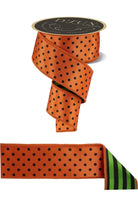 Shop For 2.5" Polka Dot Striped Fused Ribbon: Orange (10 Yards)