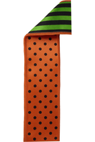 Shop For 2.5" Polka Dot Striped Fused Ribbon: Orange (10 Yards)