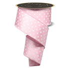 Shop For 2.5" Polka Dot Striped Fused Ribbon: Pink (10 Yards)