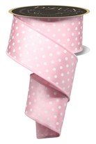 Shop For 2.5" Polka Dot Striped Fused Ribbon: Pink (10 Yards)