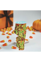 Shop For 2.5" Pumpkin Cat Candy Ribbon: Lime Green (10 Yards) at Michelle's aDOORable Creations