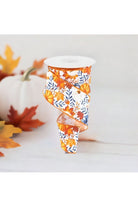 Shop For 2.5" Pumpkin Foliage Ribbon: White/Navy (10 Yards) at Michelle's aDOORable Creations