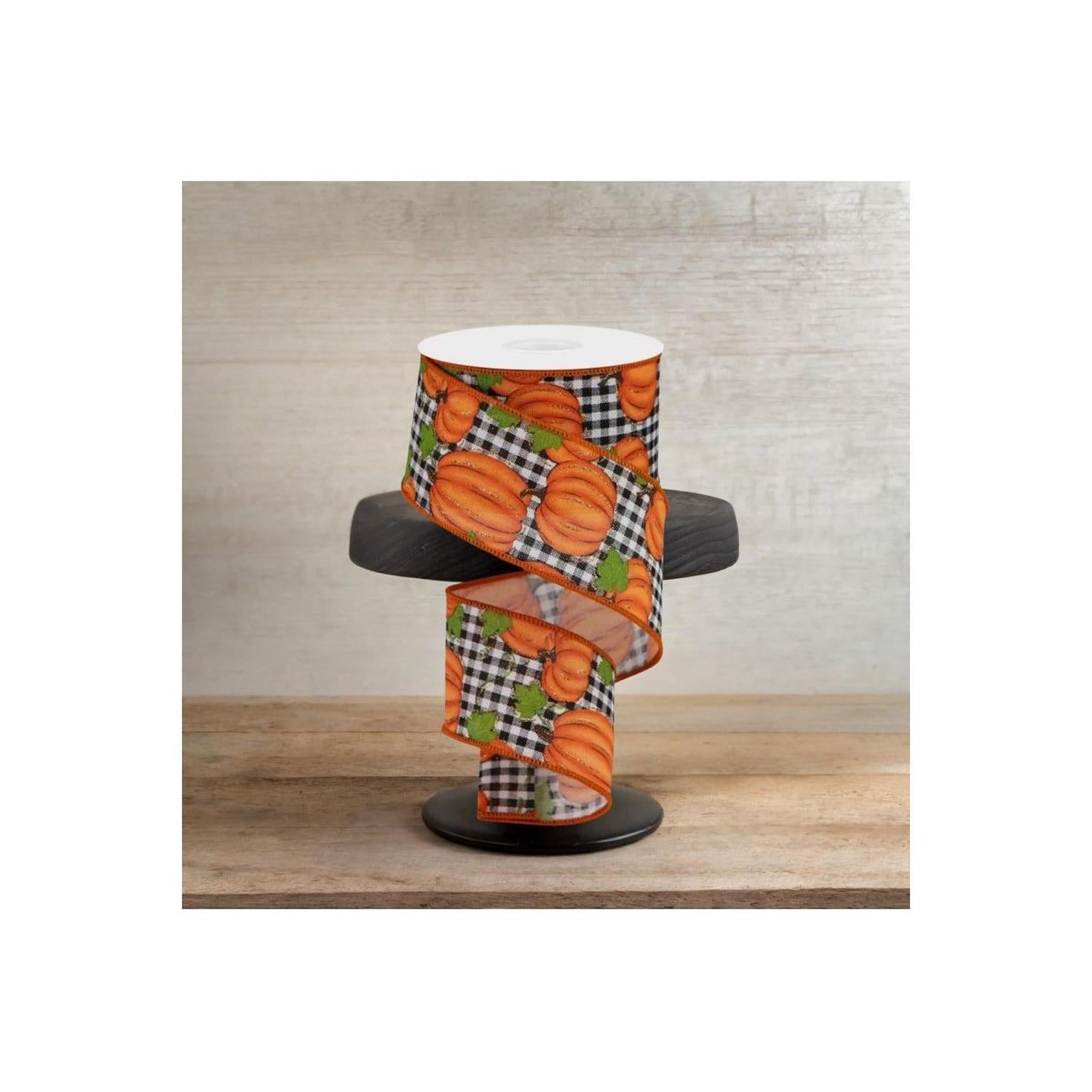Shop For 2.5" Pumpkin Patch Ribbon: Check (10 Yards)