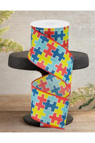 Shop For 2.5" Puzzle Piece Ribbon: Autism Awareness (10 Yards)