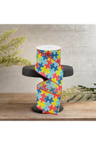 Shop For 2.5" Puzzle Piece Ribbon: Autism Awareness (10 Yards)