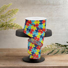 2.5" Puzzle Piece Royal Ribbon: Autism Awareness (10 Yards)