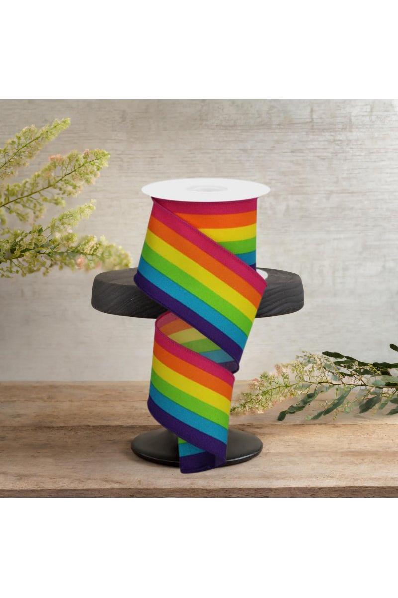 Shop For 2.5" Rainbow Vertical Stripe Ribbon: Primary Color (10 Yards)