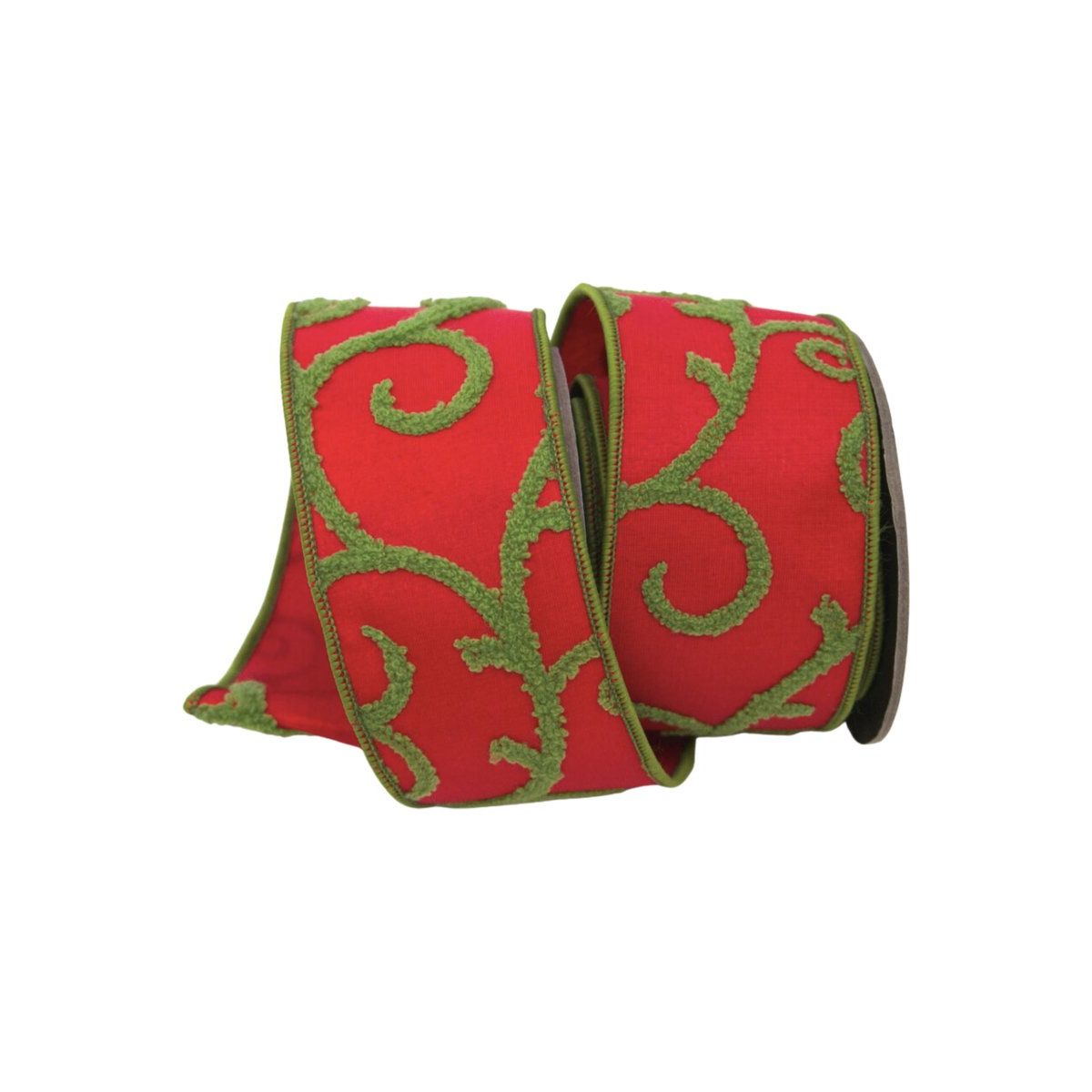 Shop For 2.5" Red and Lime Green Raised Swirls(10 Yards)