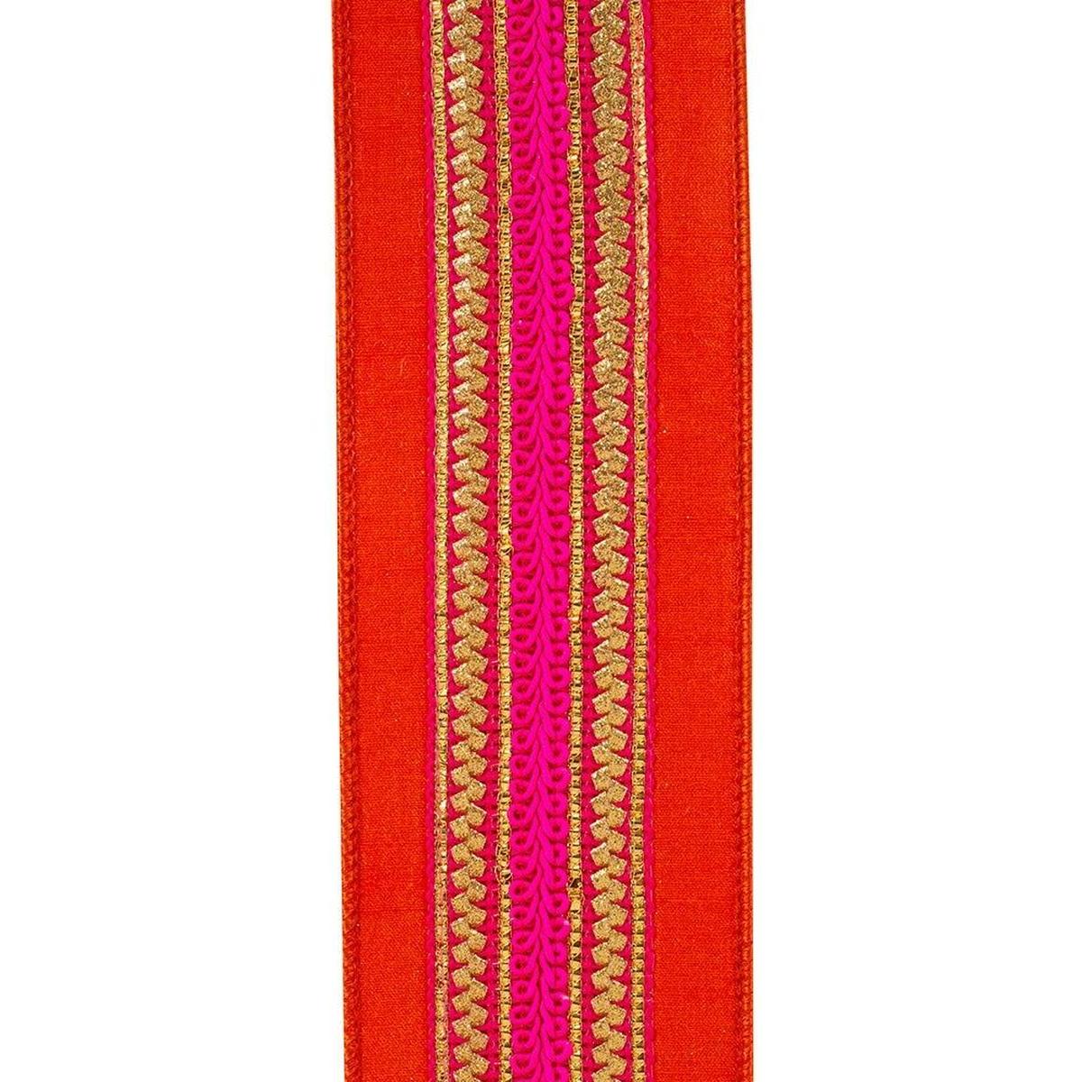Shop For 2.5" Regal Stripe Trimming Dupioni Ribbon: Copper/Pink (5 Yards)
