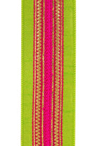 Shop For 2.5" Regal Stripe Trimming Dupioni Ribbon: Lime/Pink (5 Yards)