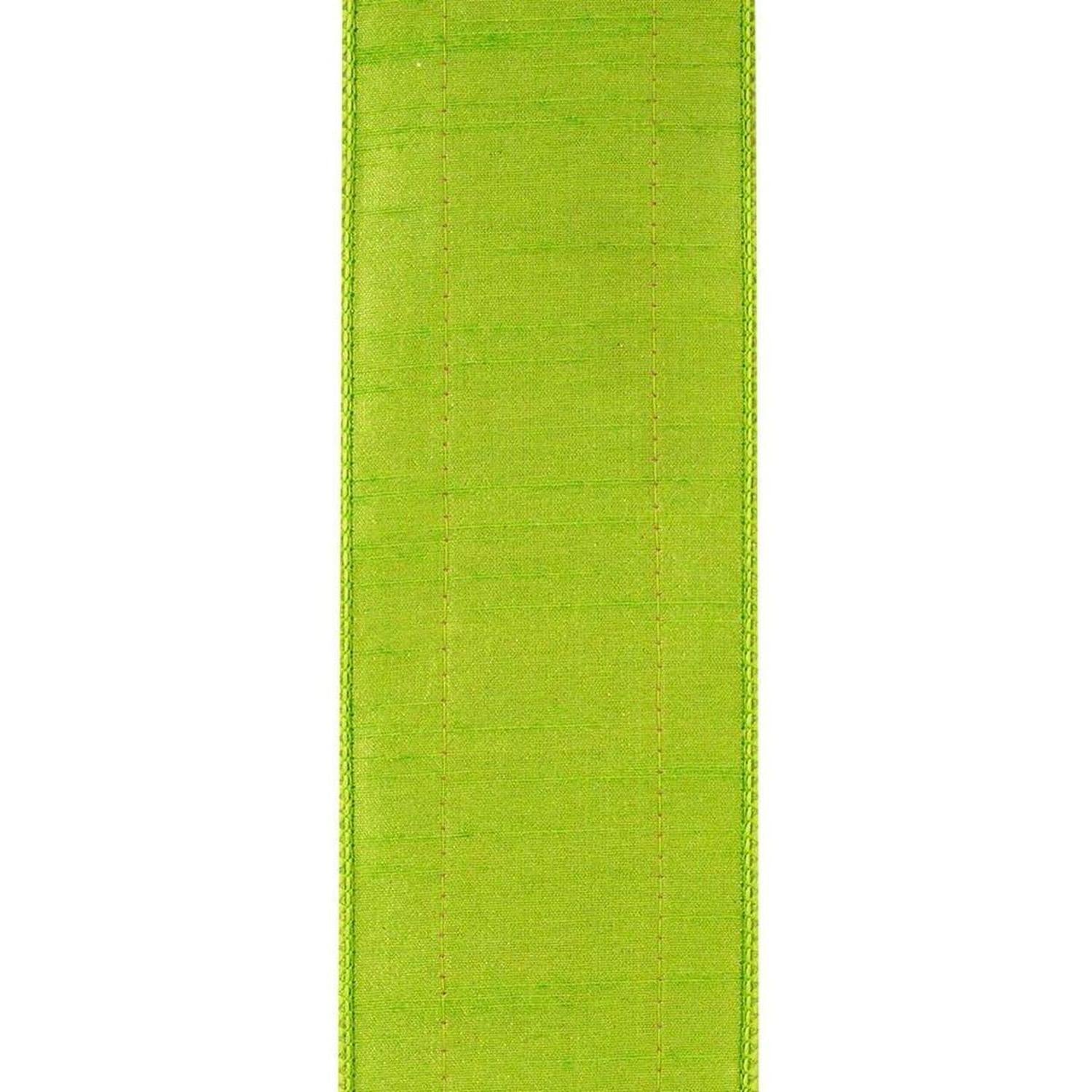 2.5" Regal Stripe Trimming Dupioni Ribbon: Lime/Pink (5 Yards)