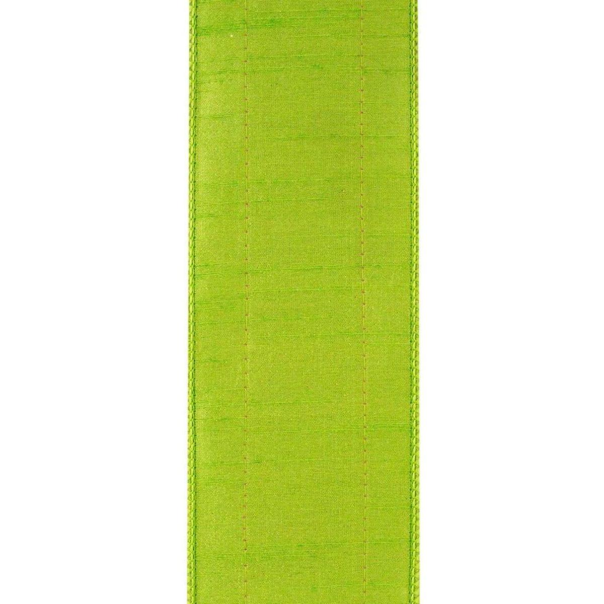 Shop For 2.5" Regal Stripe Trimming Dupioni Ribbon: Lime/Pink (5 Yards)