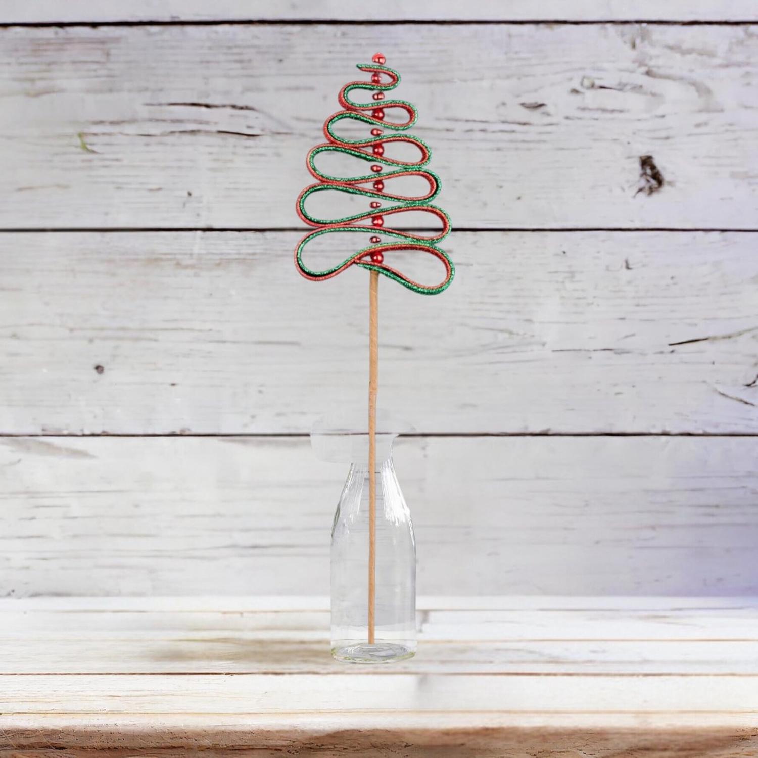 25" Ribbon Candy Tree Stem: Red/Green