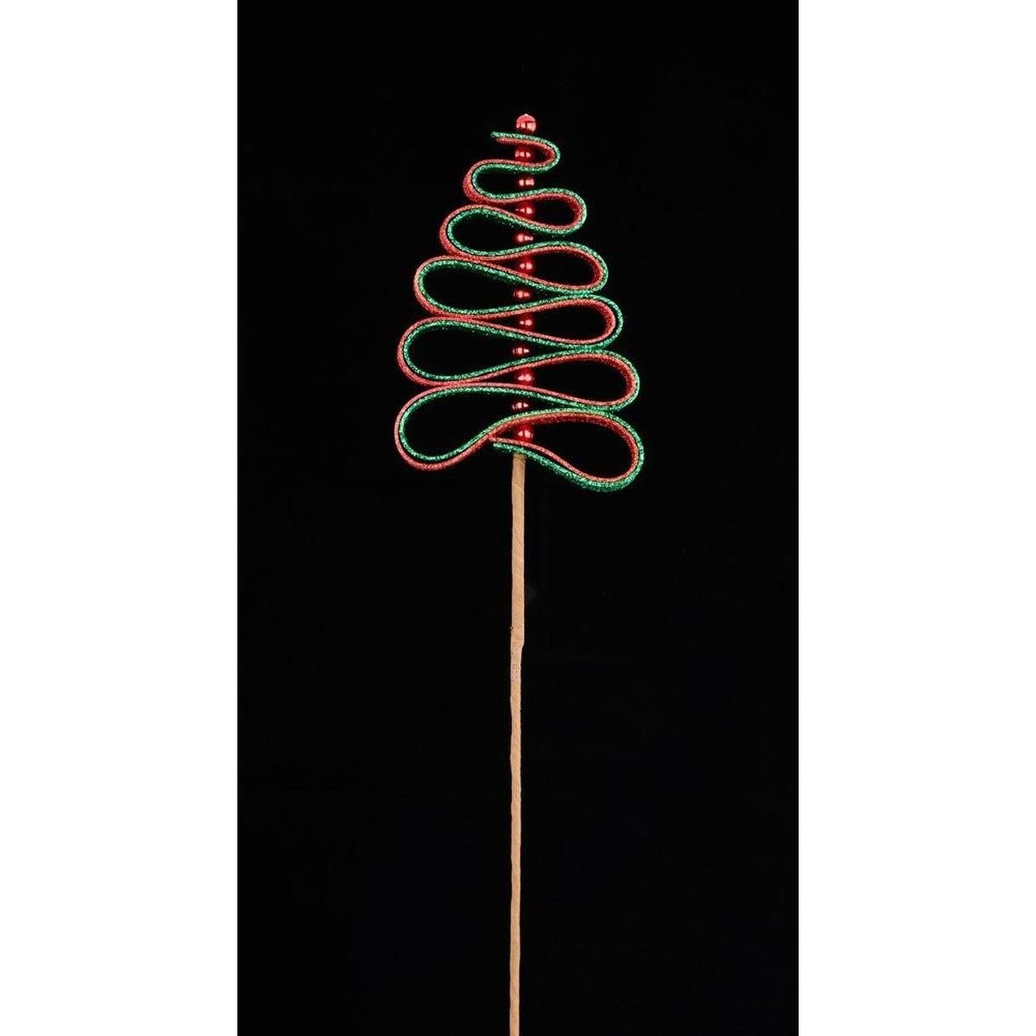 25" Ribbon Candy Tree Stem: Red/Green