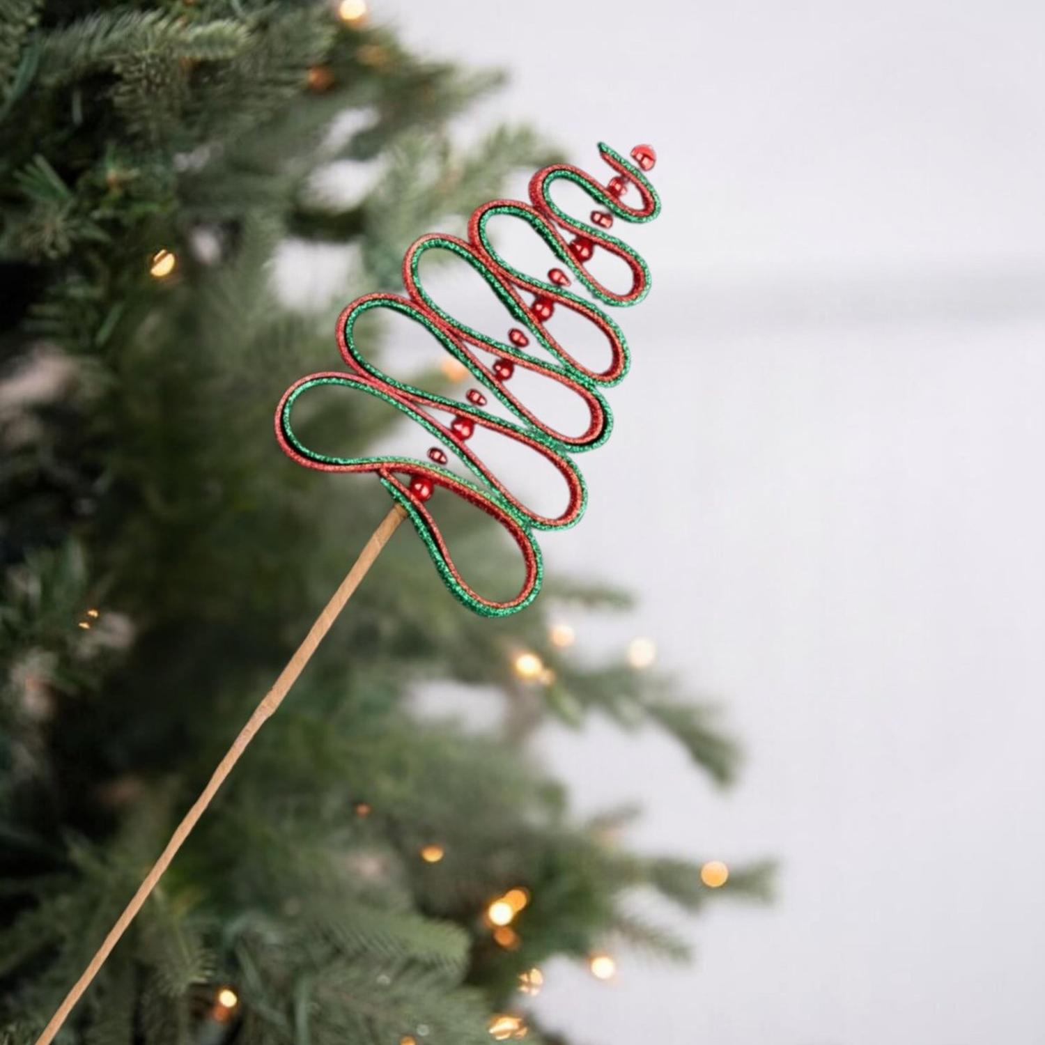 25" Ribbon Candy Tree Stem: Red/Green