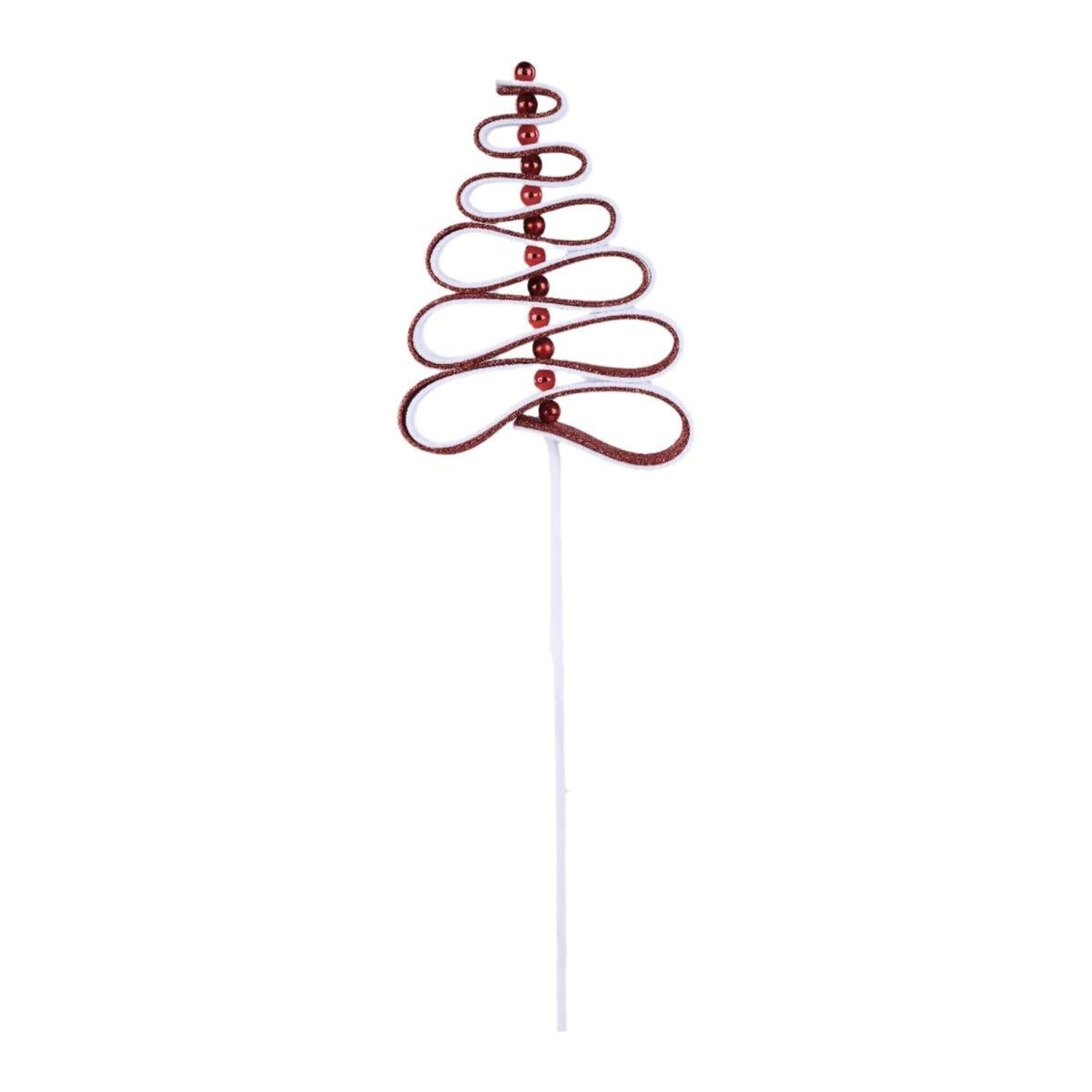 25" Ribbon Candy Tree Stem: Red/White