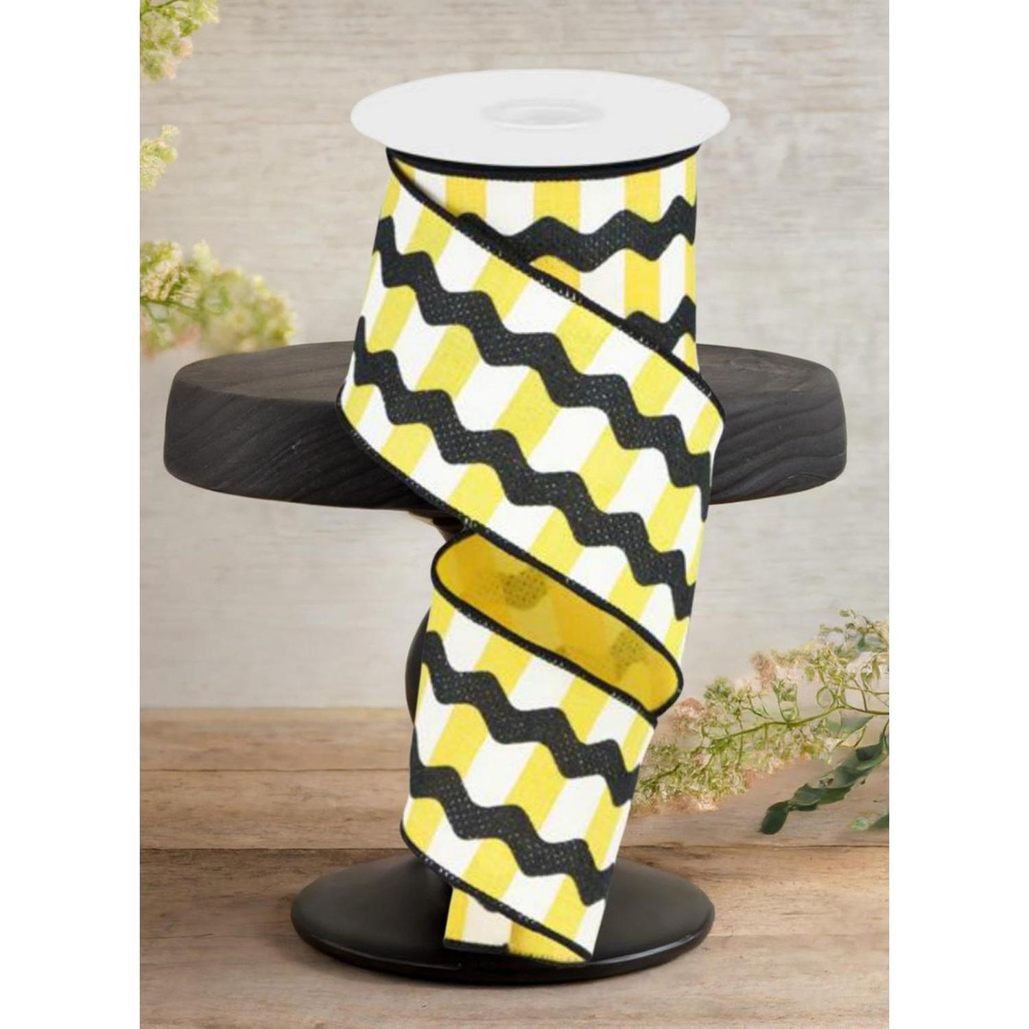 Shop For 2.5" Ricrac Stripe Ribbon: Yellow & Black (10 Yards)