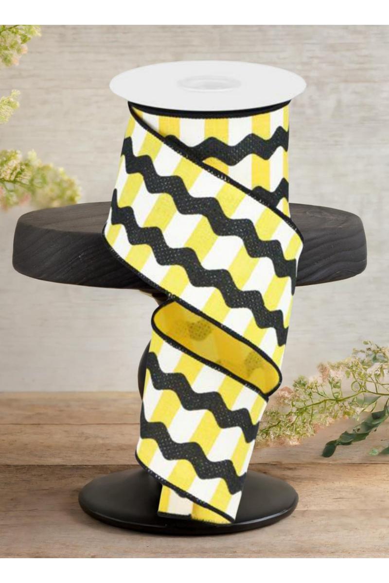 Shop For 2.5" Ricrac Stripe Ribbon: Yellow & Black (10 Yards)