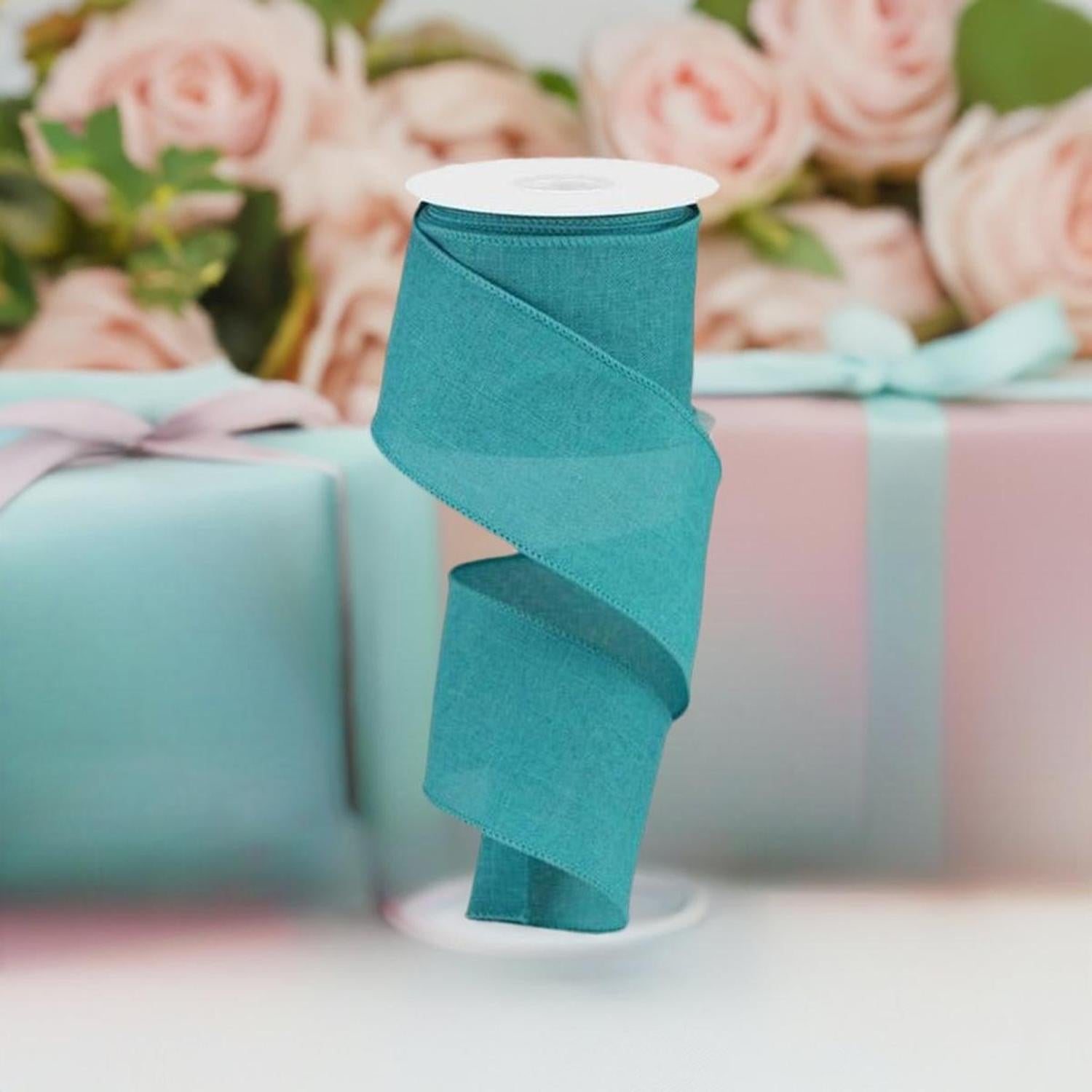 2.5" Royal Burlap Ribbon: Light Teal (10 Yards)