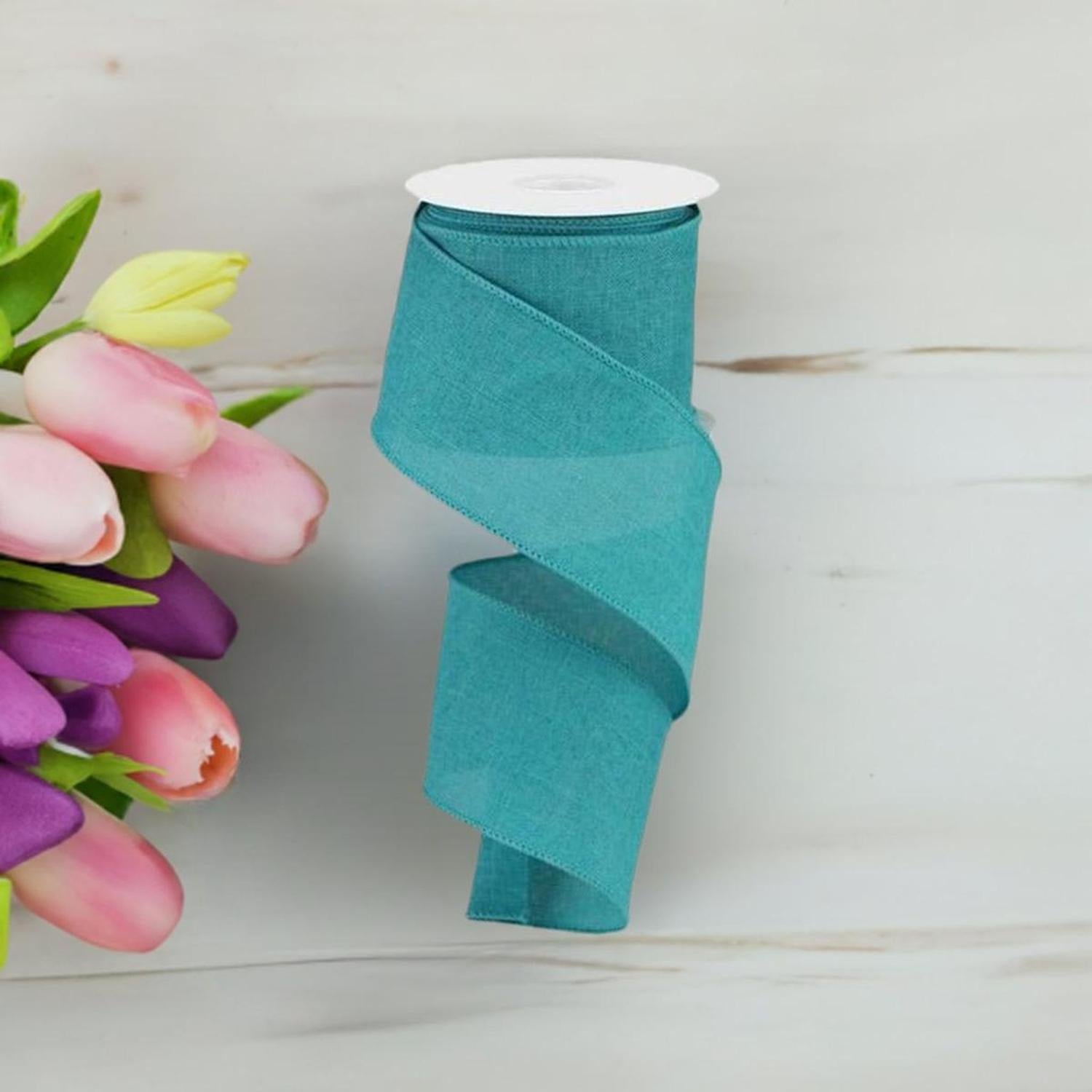 Shop For 2.5" Royal Burlap Ribbon: Light Teal (10 Yards) at Michelle's aDOORable Creations