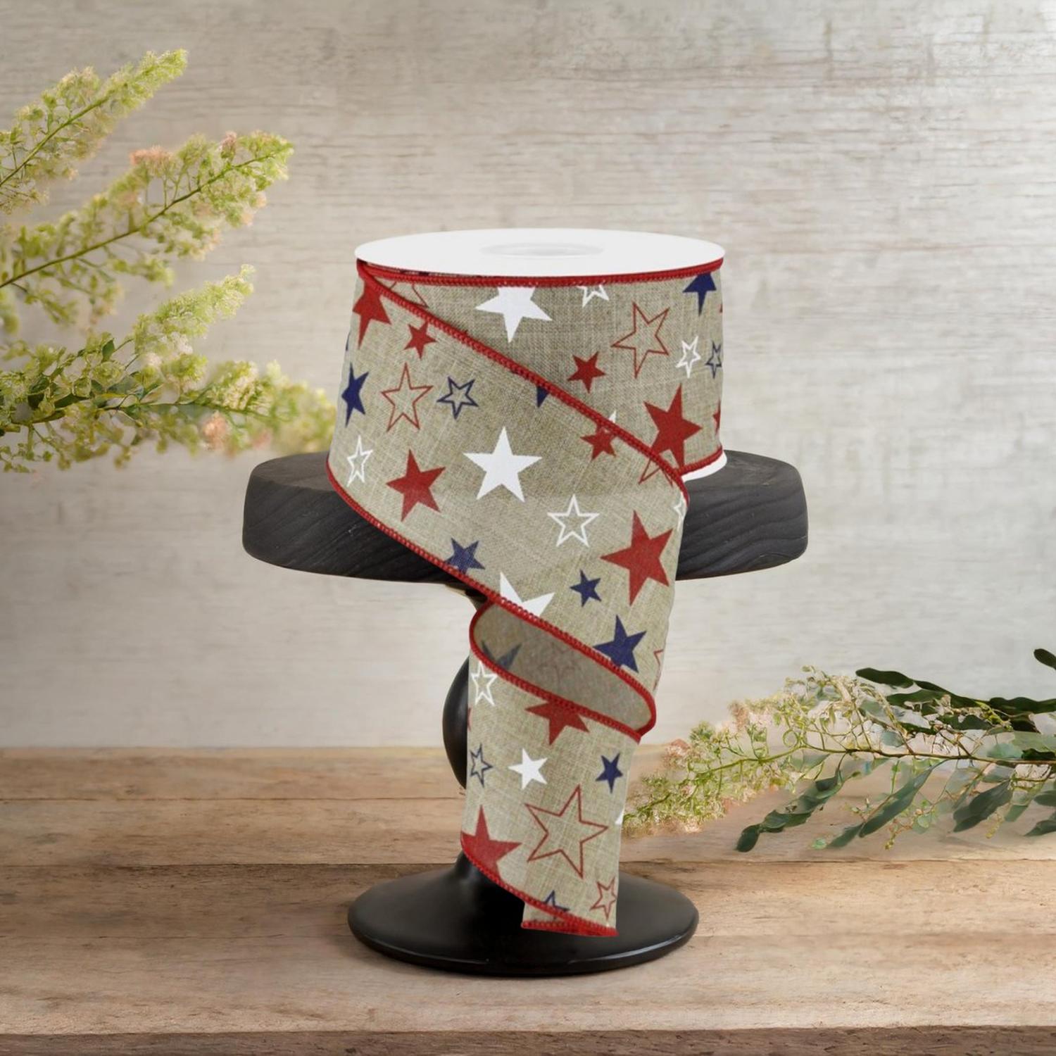 Shop For 2.5" Royal Canvas Ribbon: Patriotic Stars (10 Yards)