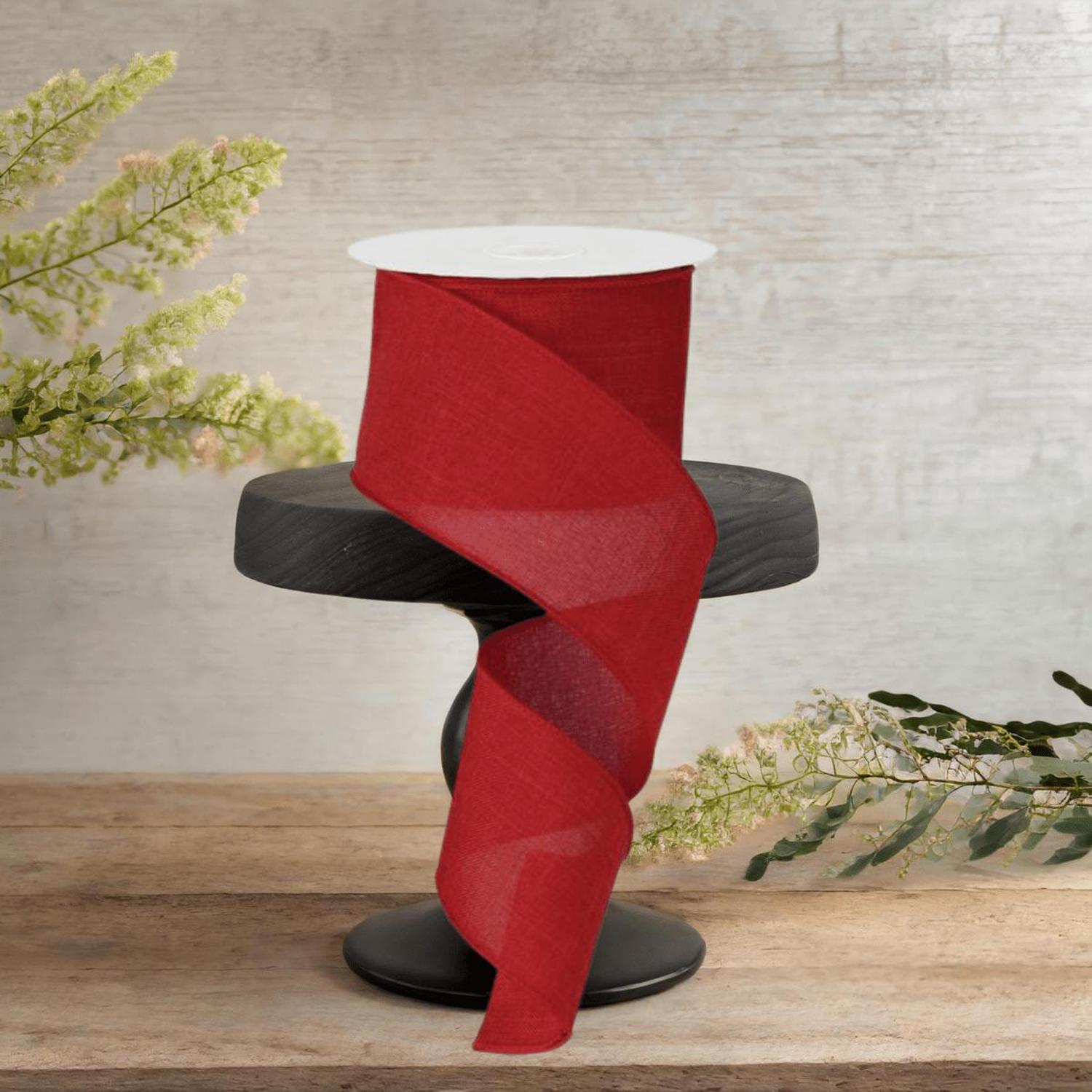 2.5" Royal Canvas Ribbon: Red (10 Yards)