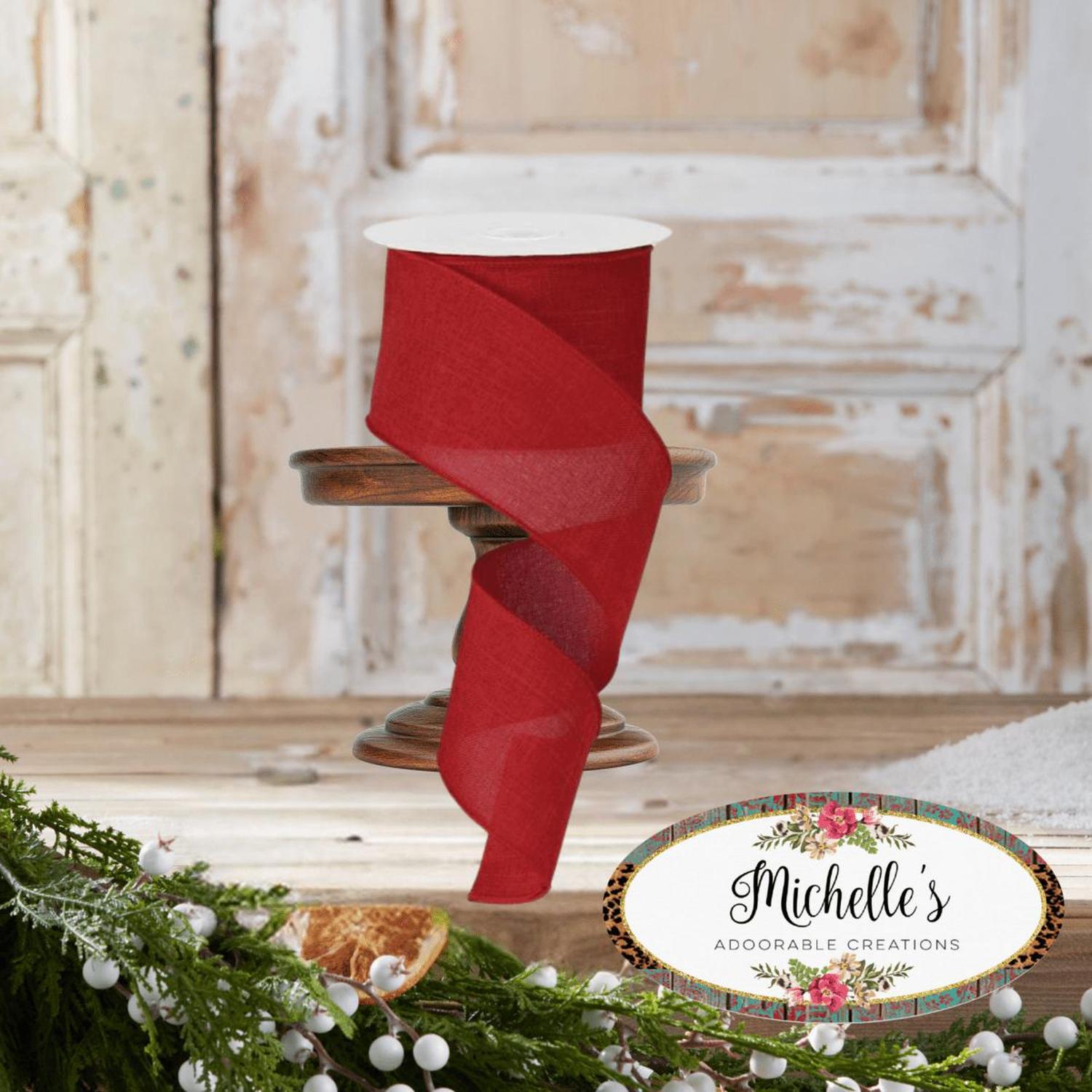 2.5" Royal Canvas Ribbon: Red (10 Yards)