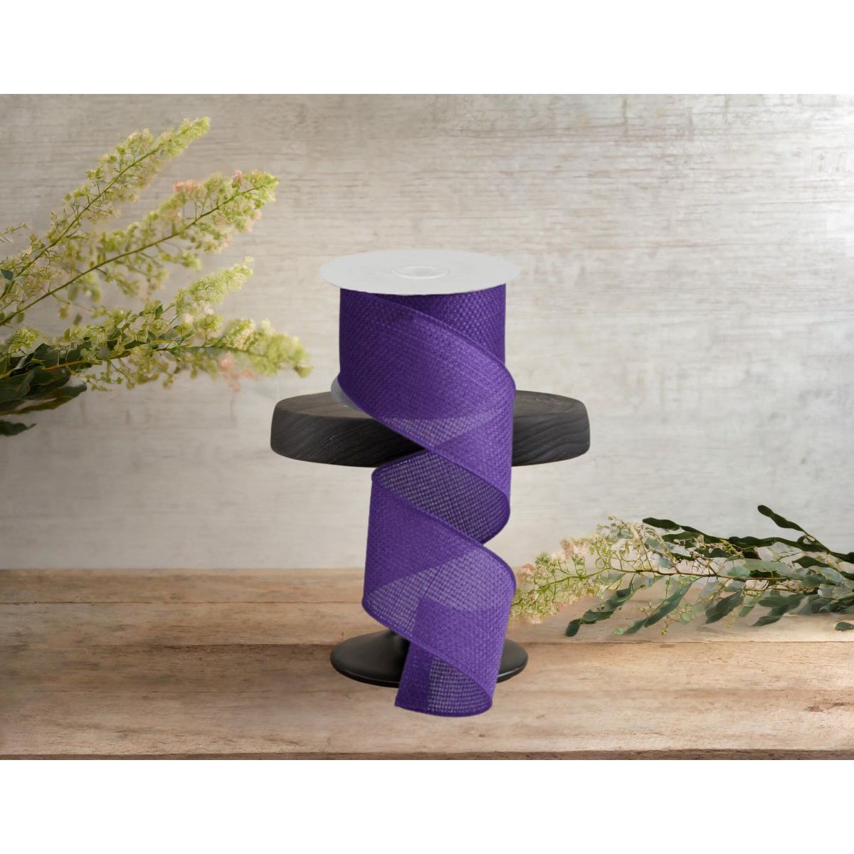 Shop For 2.5" Royal Faux Burlap Ribbon: Purple (10 Yards) at Michelle's aDOORable Creations