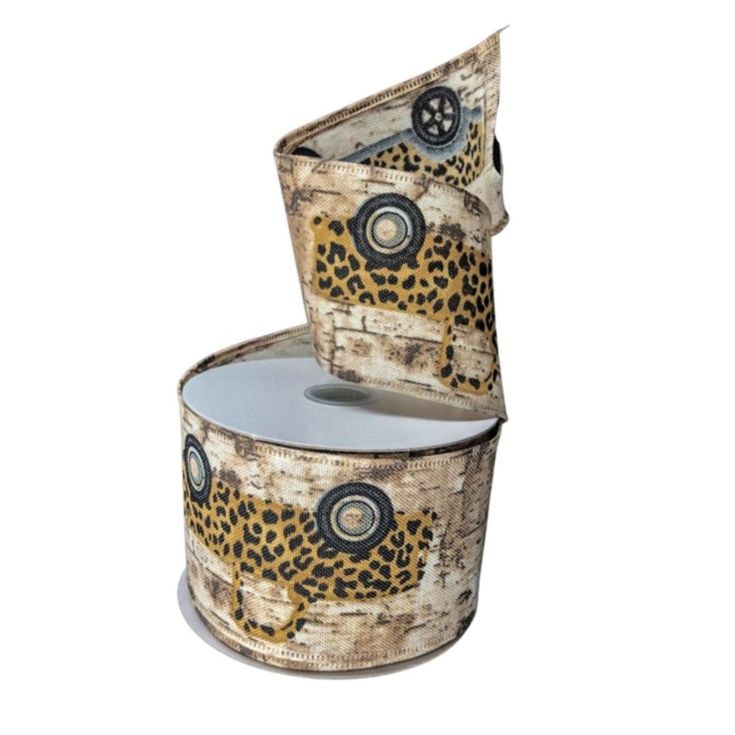 2.5" Rustic Leopard Truck Ribbon (10 Yards)