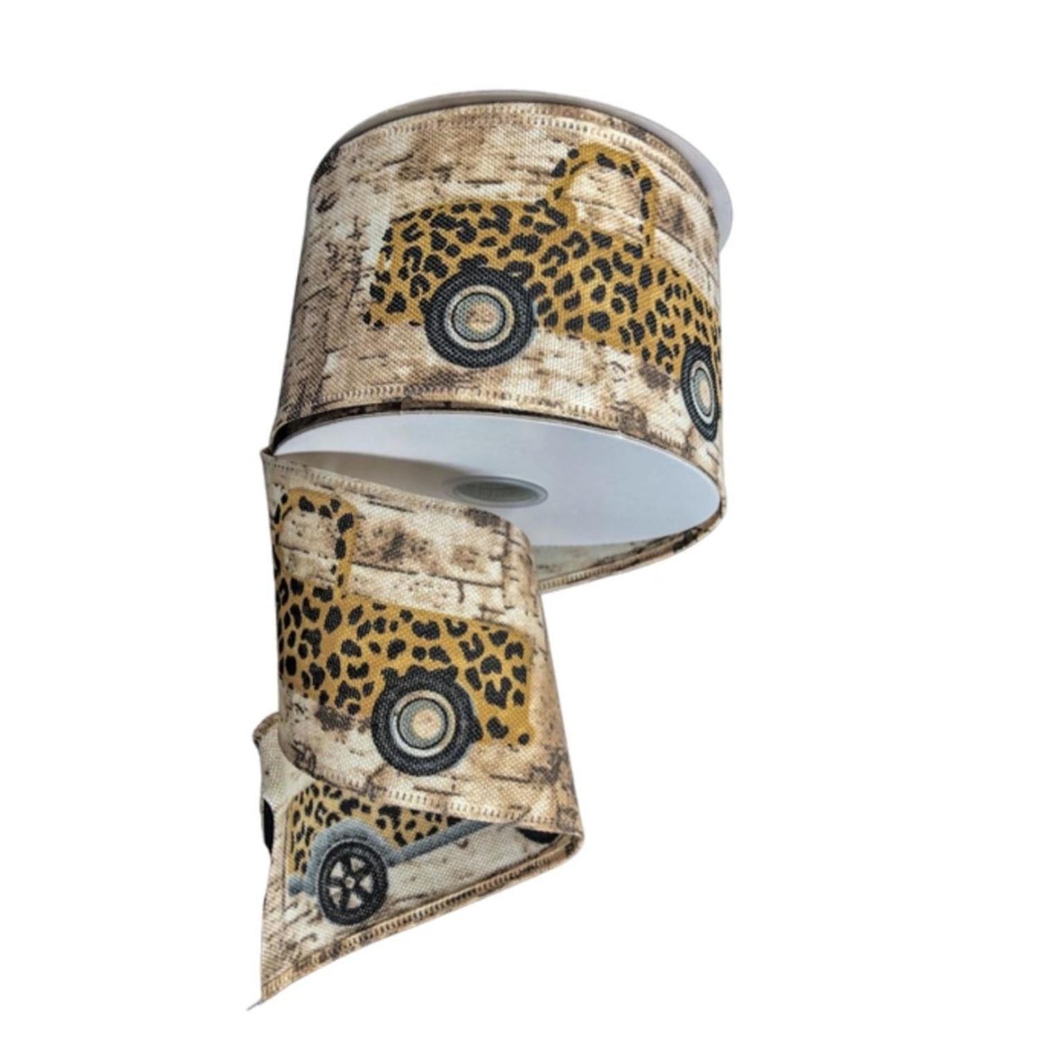 2.5" Rustic Leopard Truck Ribbon (10 Yards)