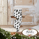 Shop For 2.5" Satin Paw Print Ribbon: Black & White (10 Yards)