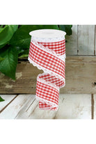 Shop For 2.5" Scalloped Edge Gingham Ribbon: Red & White (10 Yard) at Michelle's aDOORable Creations