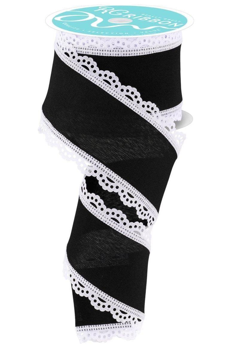 Shop For 2.5" Scalloped Edge Ribbon: Black/White (10 Yard)