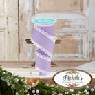 Shop For 2.5" Scalloped Edge Ribbon: Light Lavender/White (10 Yard)