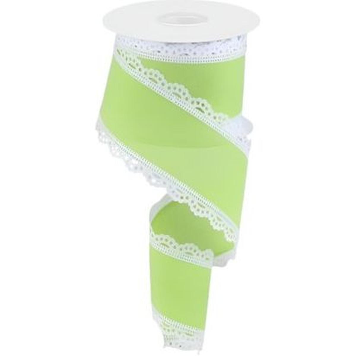 Shop For 2.5" Scalloped Edge Ribbon: Lime Green (10 Yard) at Michelle's aDOORable Creations
