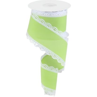 Shop For 2.5" Scalloped Edge Ribbon: Lime Green (10 Yard) at Michelle's aDOORable Creations