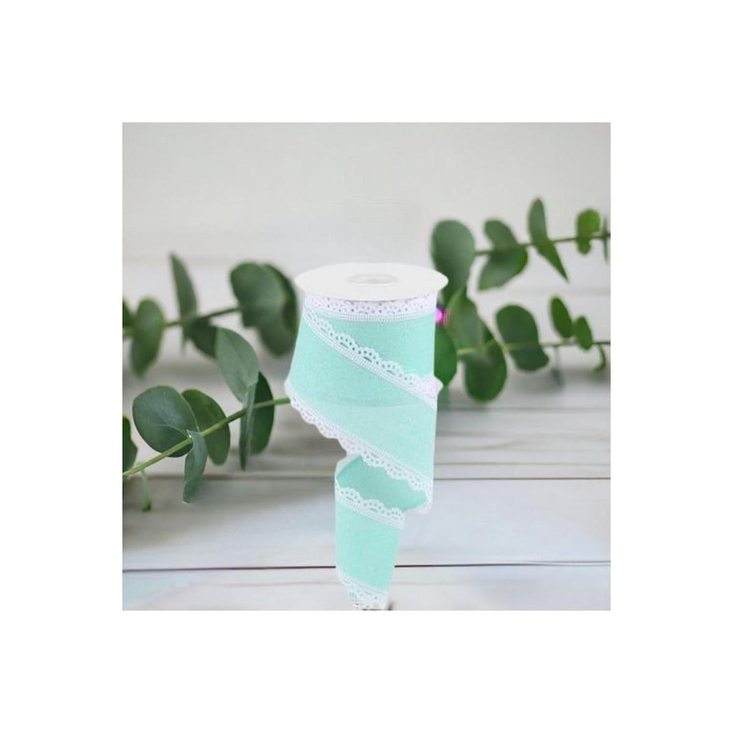 2.5" Scalloped Edge Ribbon: Mint Green (10 Yard)