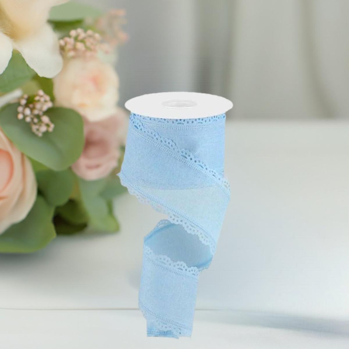 Shop For 2.5" Scalloped Edge Ribbon: Pale Blue (10 Yard) at Michelle's aDOORable Creations