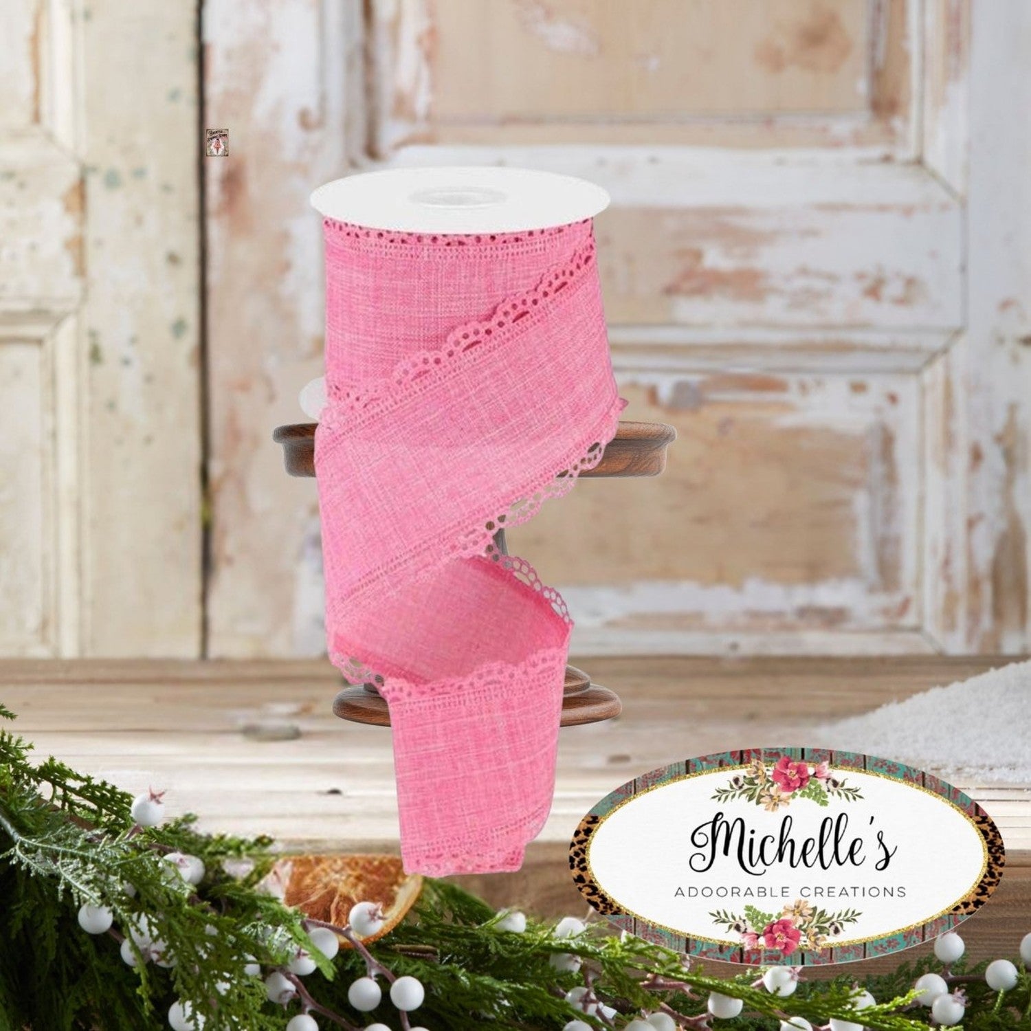 Shop For 2.5" Scalloped Edge Ribbon: Pink (10 Yard)